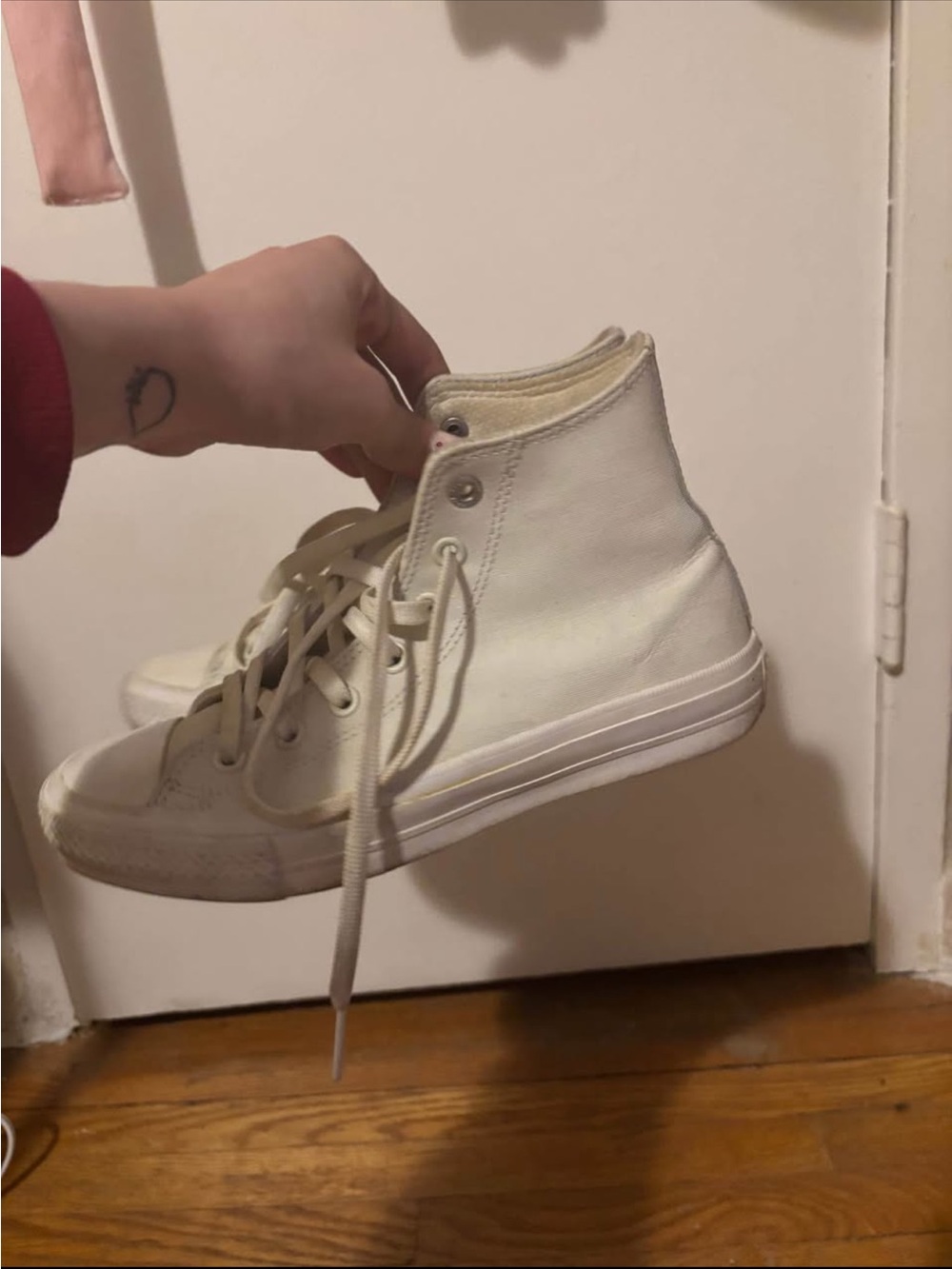 Women's High-Top Canvas Sneakers in White